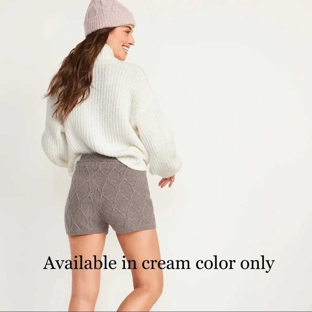 NWT Old Navy High Waisted Cable Knit Diamond Stitch Shorts - Picture 2 of 14